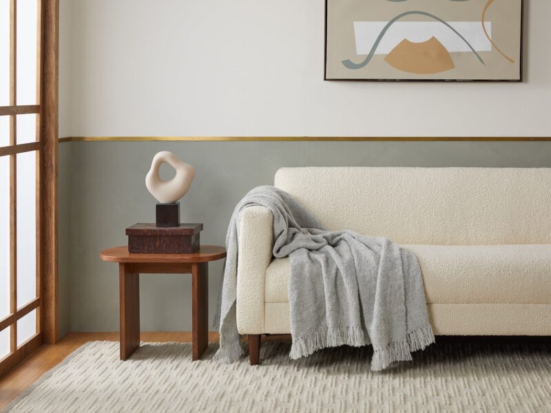Alpaca Boucle Throw (Mist) - Image 4