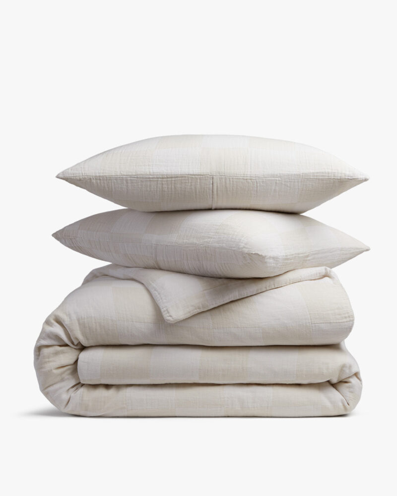 Checkered Gauze Duvet Cover Set
