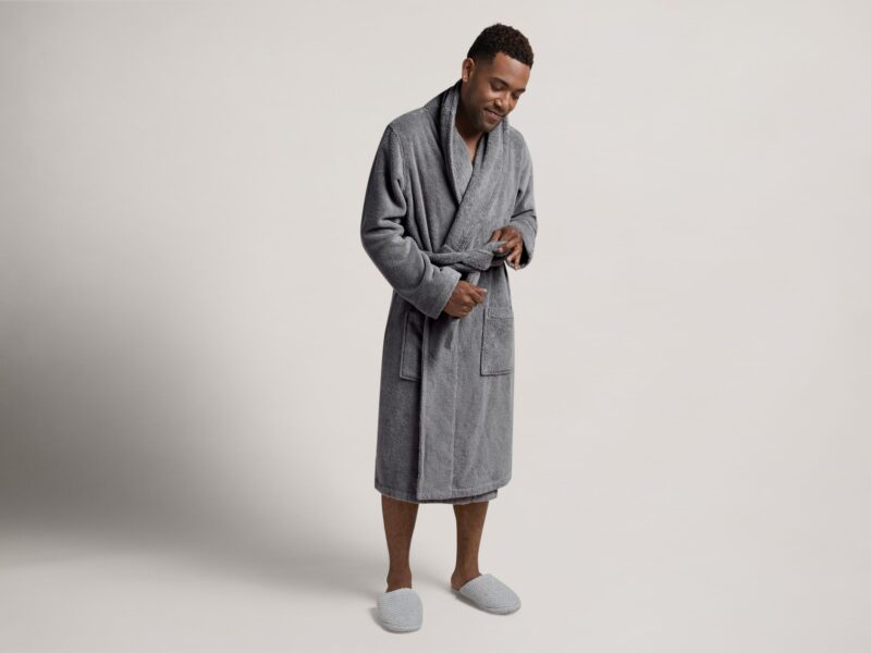 Classic Turkish Cotton Robe (Stone) - Image 5